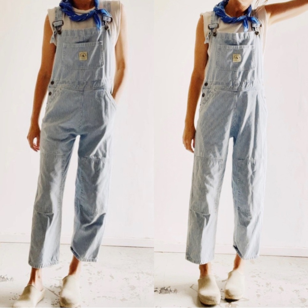Hey Gang The Knee Patch Overalls Washed Railroad Stripe Size 1 Small